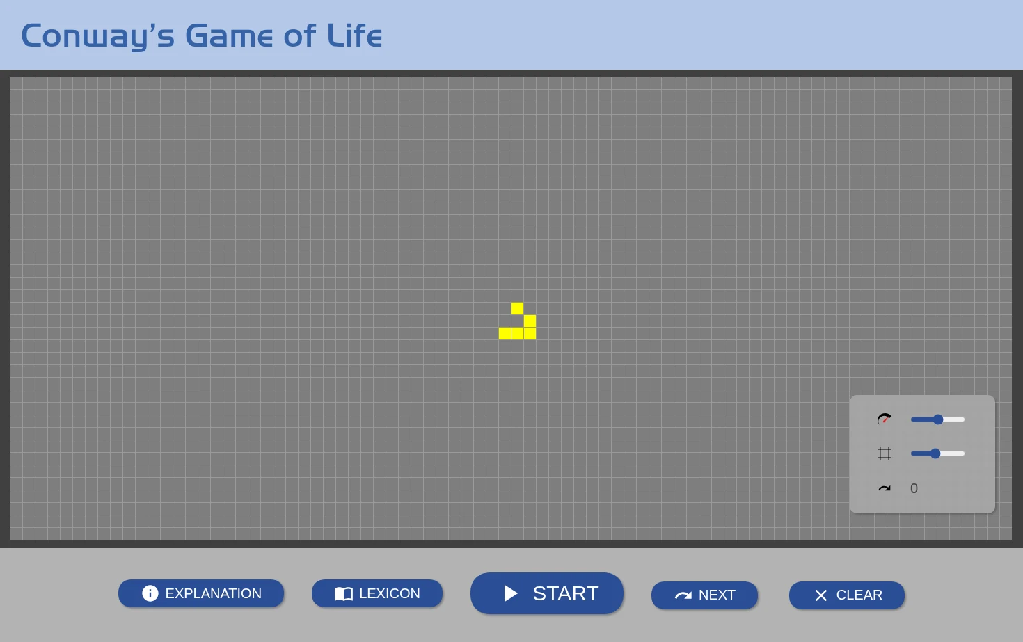 Play John Conway’s Game of Life 页面快照